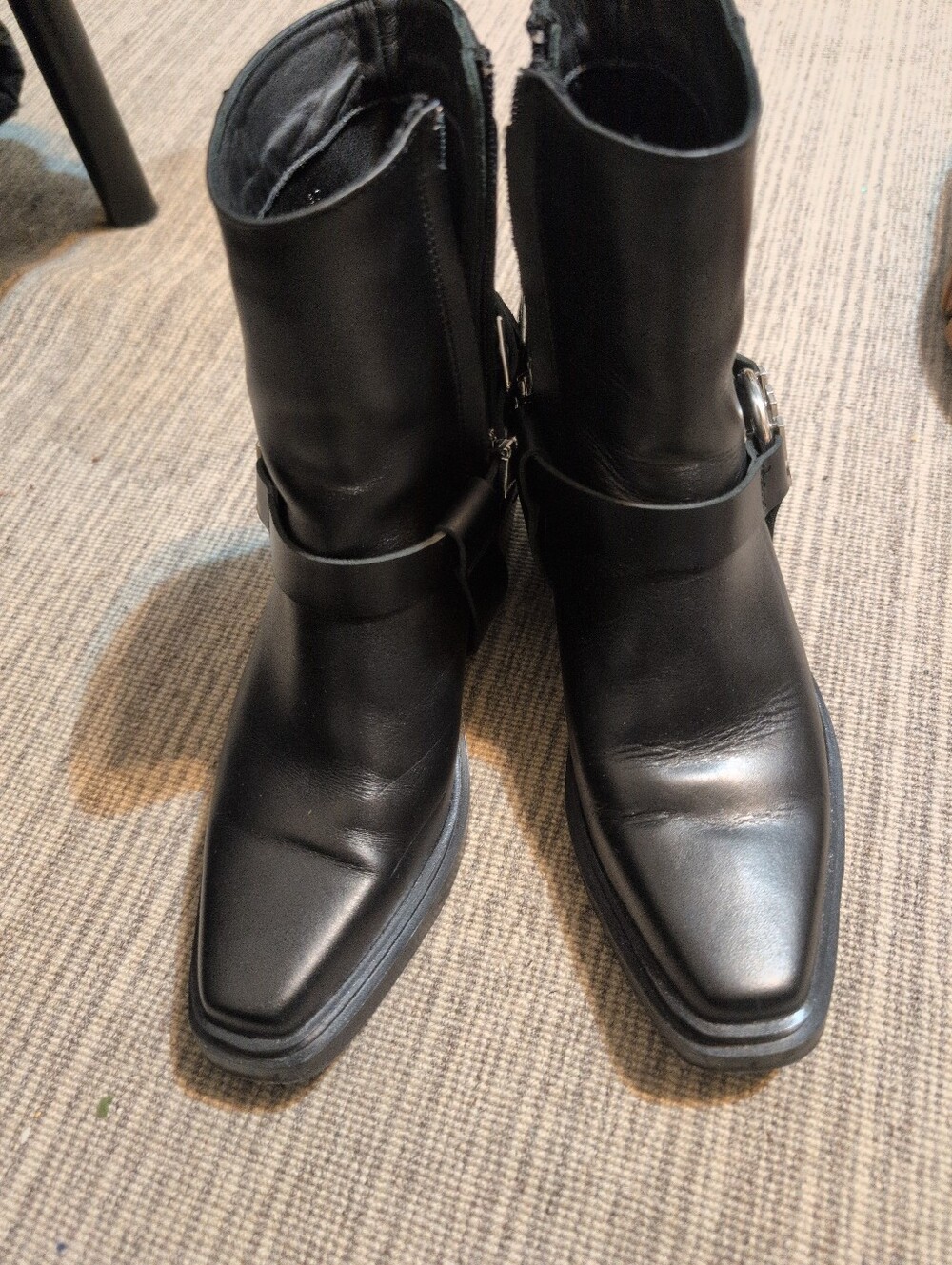 HUGO Hugo Boss leather moto Boots-7.5